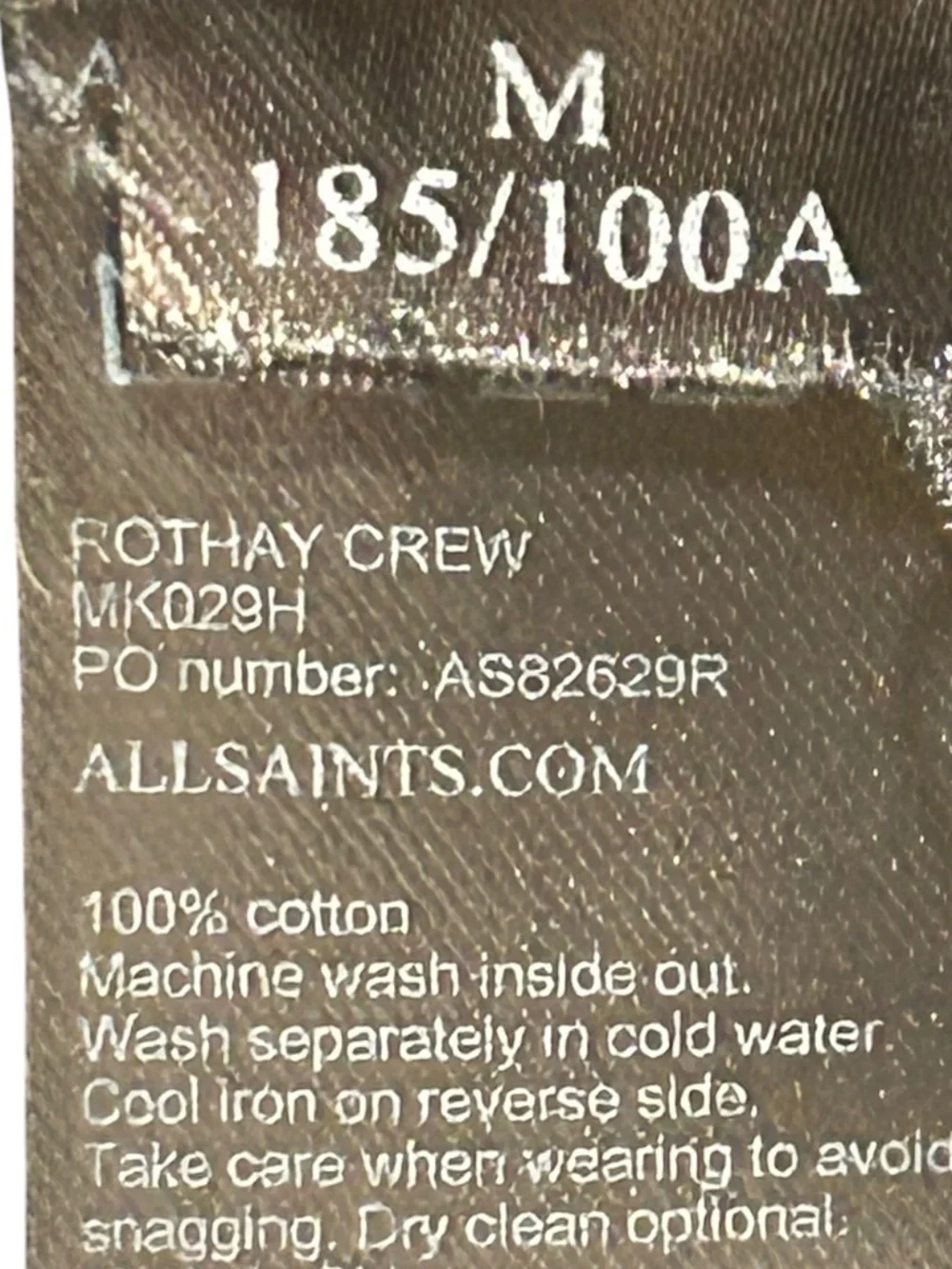 ALL SAINTS Rothy Crew Black Sweater Men's Size M in Black ALLSAINTS